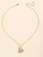 Luxury 18K Gold-Plated Double Love Zircon Pendant Necklace