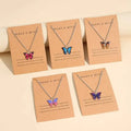 5 Pcs Fashion Boho Colorful Butterfly Necklaces Set for Women Korea Style Pendant Necklace Cute Jewelry Gift Wholesale 2024 New