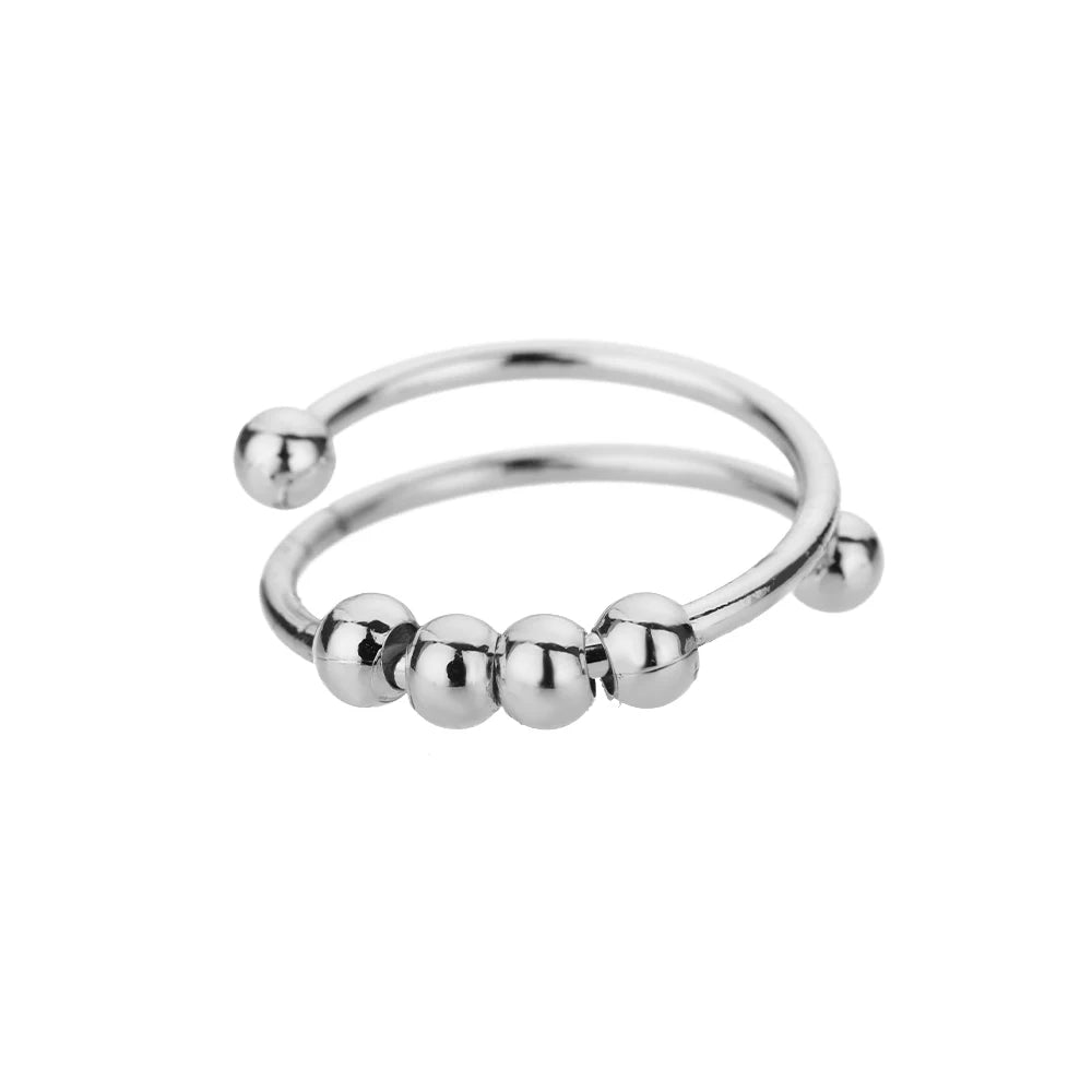 Classic Irregular Stainless Steel Cocktail Ring for Women – Elegant Fashion Jewelry